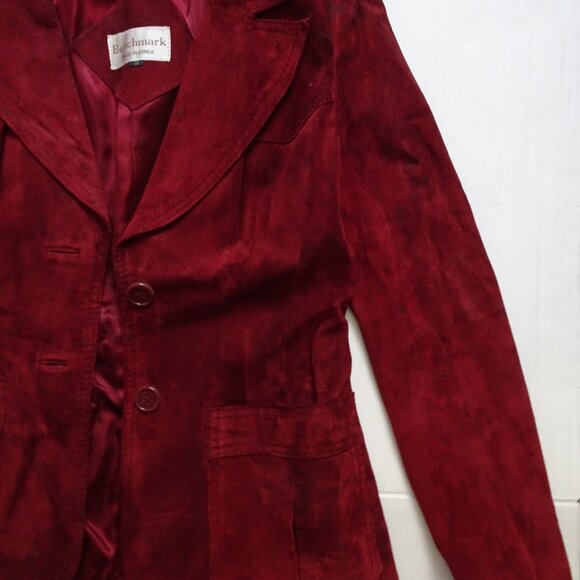 Leather/Suede - Benchmark -Jacket/Blazer - Size 9 - Dark Red - Pre-owned - Picture 3 of 10